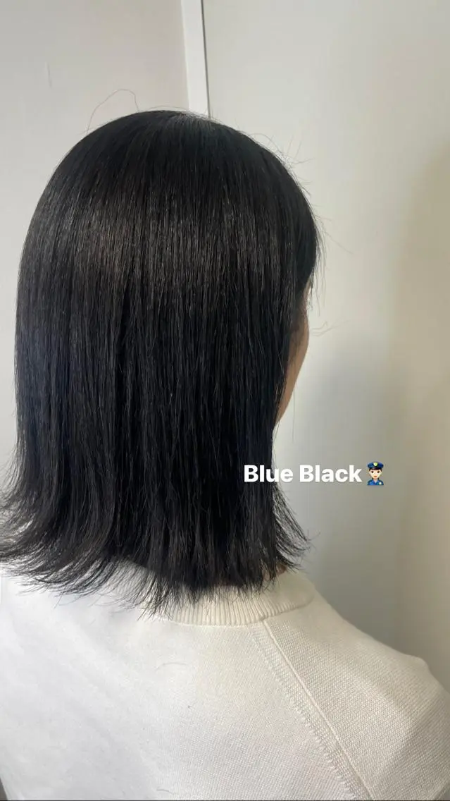 カラー 黒髪 ブルーカラー ブルーブラック k annaのマツエク・マツパデザイン