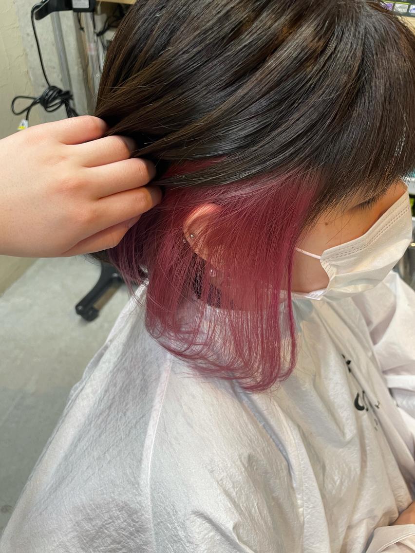 カラー アッシュ ピンクカラー デザインカラー／ 梶本 乃梨叶のヘアスタイル