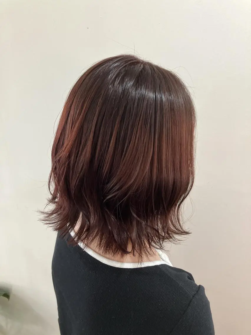 ミディアム カラー ブラウンカラー ピンクカラー ピンクブラウン ボブ カット ヘアカラー 佐藤 悠生 メンズパーマ.カットのヘアスタイル