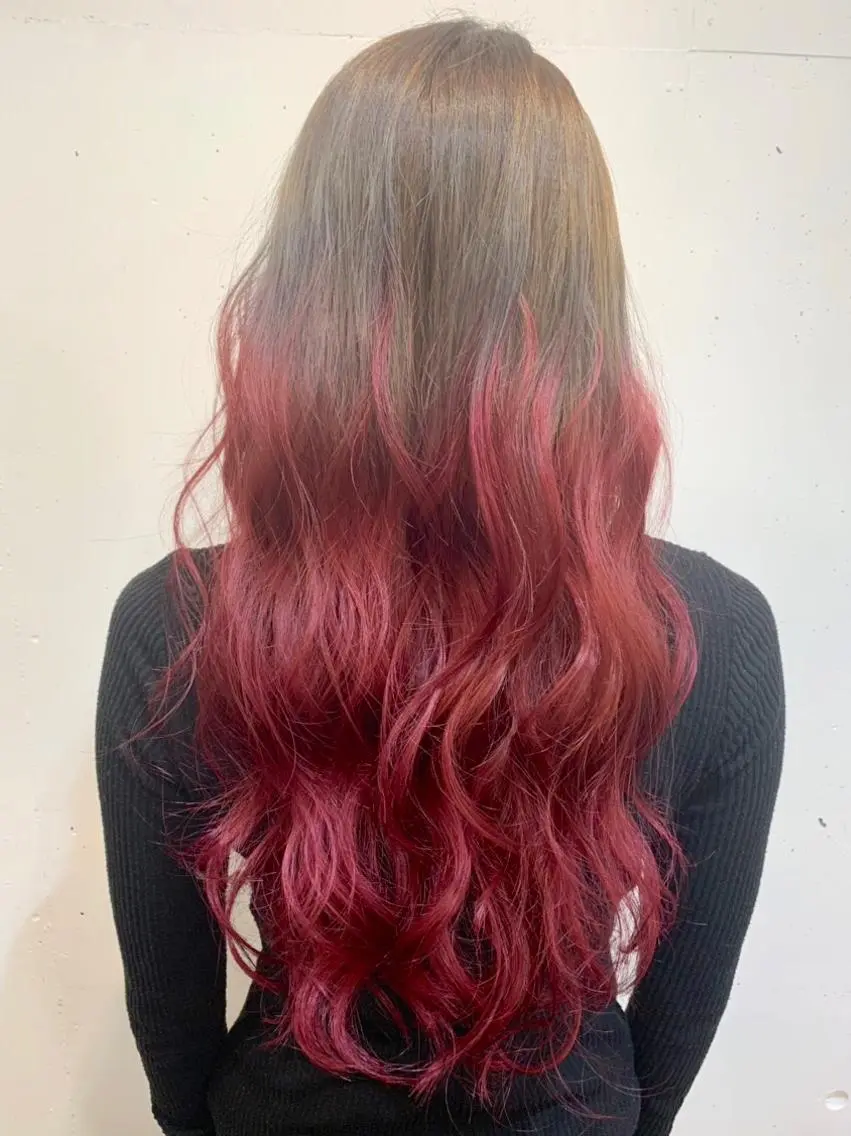 ロング カラー グラデーションカラー ヘアカラー トリートメント ヘアセット yoshi ☆のヘアスタイル