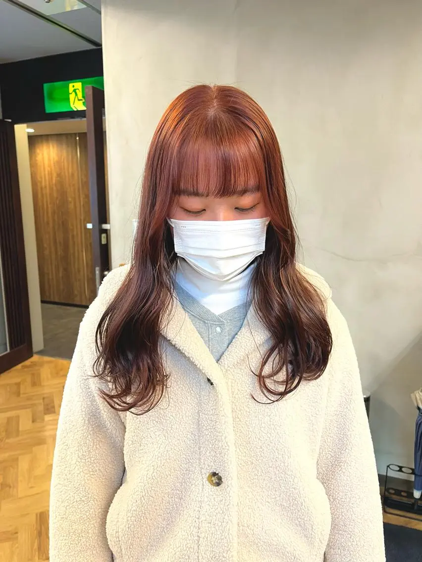 ロング カラー ブリーチ ダブルカラー ブリーチなしカラー カット ヘアカラー トリートメント ena/ブリーチなし 透明感・レイヤー🎀のヘアスタイル