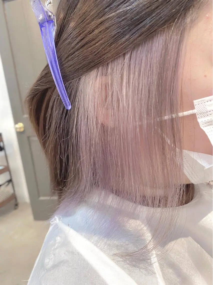 ミディアム パープルカラー ヘアカラー 梅田/酸性ストレート ✨愛一郎のヘアスタイル