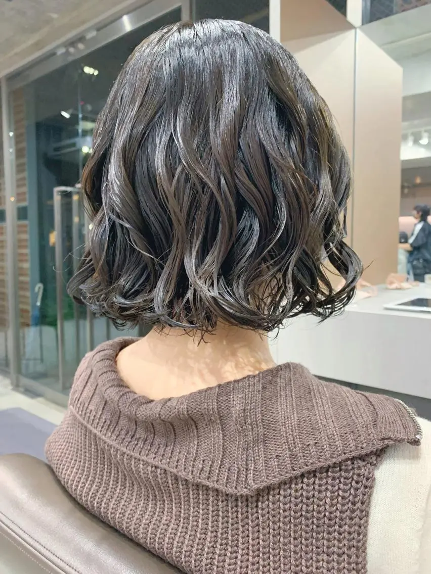 パーマ カット パーマ トリートメント ボブパーマコテ巻き風 パーマNo1深江秀平のヘアスタイル