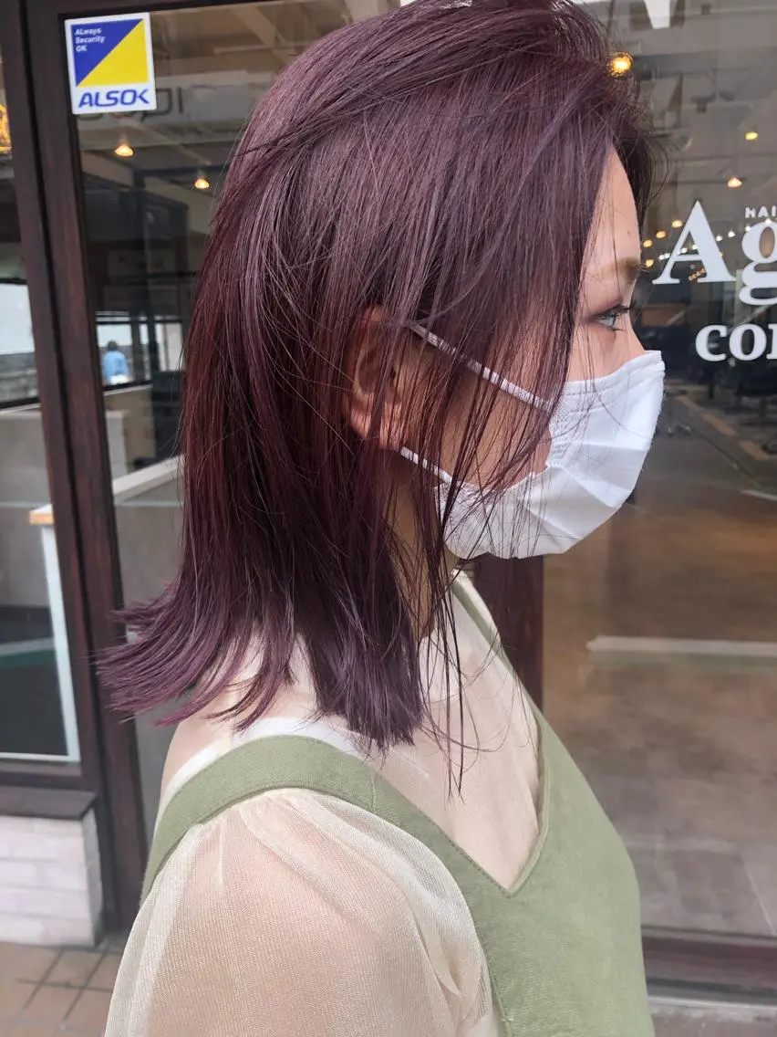 カラー ピンクカラー バイオレットカラー カット ヘアカラー トリートメント デザイン特化ブリーチ 堀江美容室/ぱぴのヘアスタイル