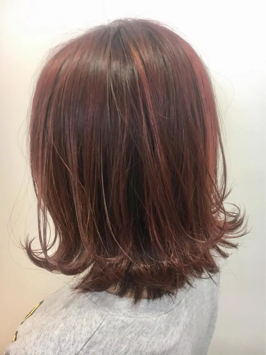 ショート カラー アッシュ ハイライトカラー レッドカラー ハイライト ヘアカラー 永井 大希のヘアスタイル