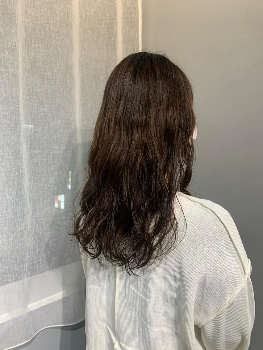 ロング カラー パーマ ヘアアレンジ ボブパーマコテ巻き風 パーマNo1深江秀平のヘアスタイル