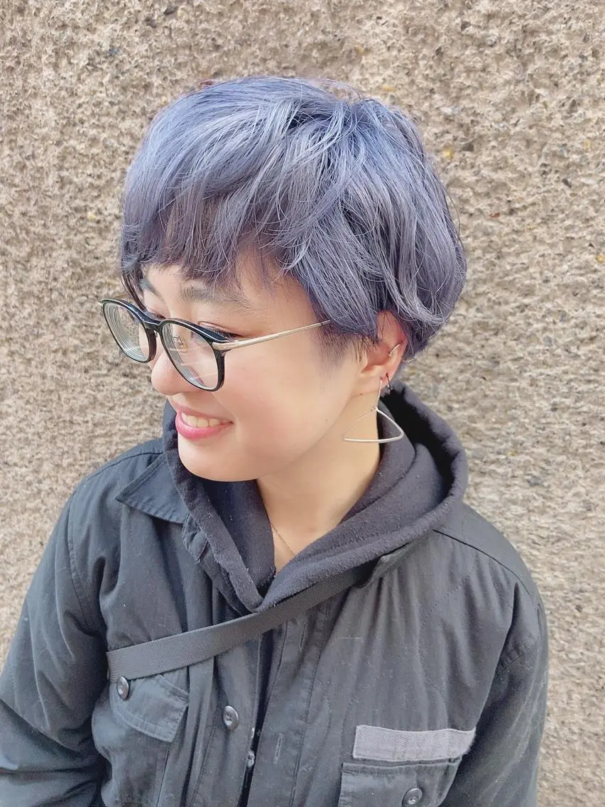 ショート カラー パーマ ヘアアレンジ ダブルカラー ヘアカラー ちこ .のヘアスタイル