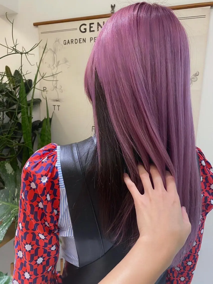ロング カラー 黒髪 . YULIAのヘアスタイル