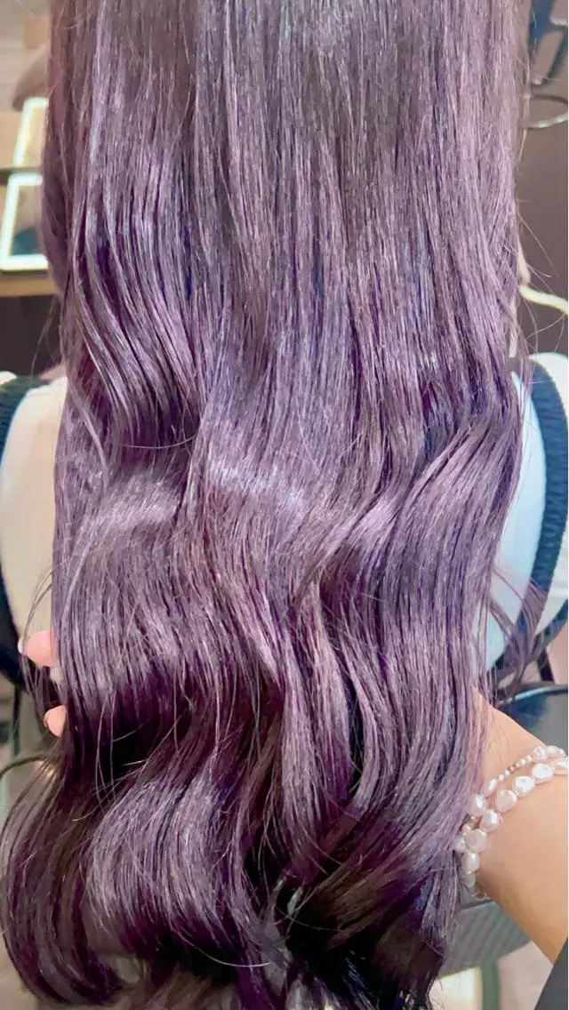 ロング カラー ディープパープル パープルカラー 透明感style 🌿 ASUKAのヘアスタイル