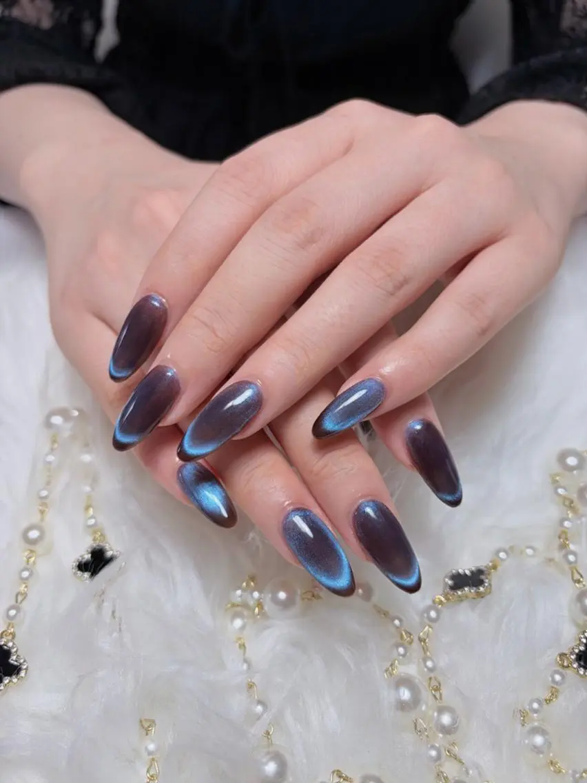 ネイル 長さ出し ジェルネイル ガーリー キラキラネイル 韓国ネイル ハンドネイル Huyn Nail Shinjyukuのネイルデザイン