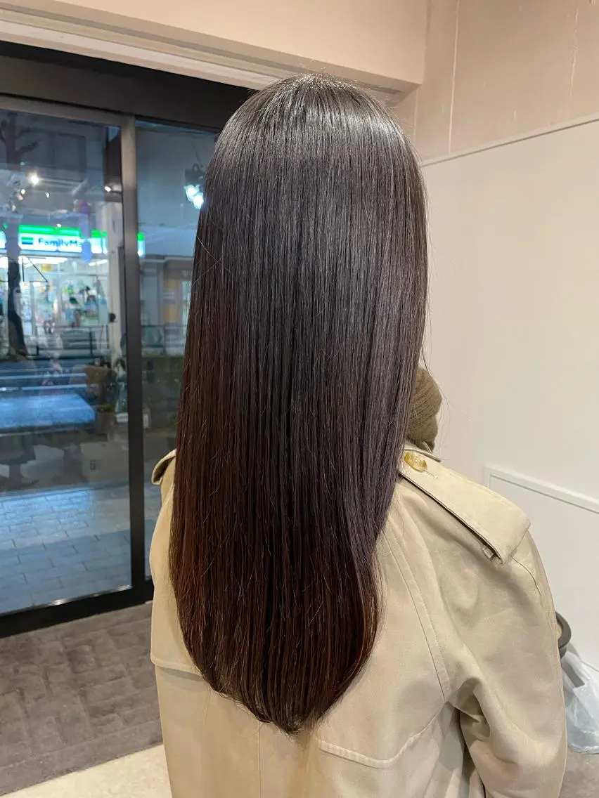 ロング 縮毛矯正 杉崎 朝佳のヘアスタイル