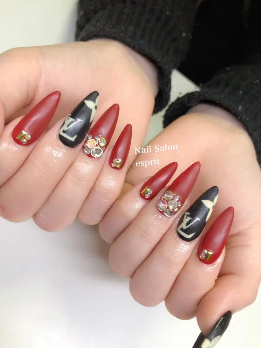 ネイル 長さ出し ロングネイル 持ち込み スカルプネイル ストーンネイル Nail Salon espritのネイルデザイン