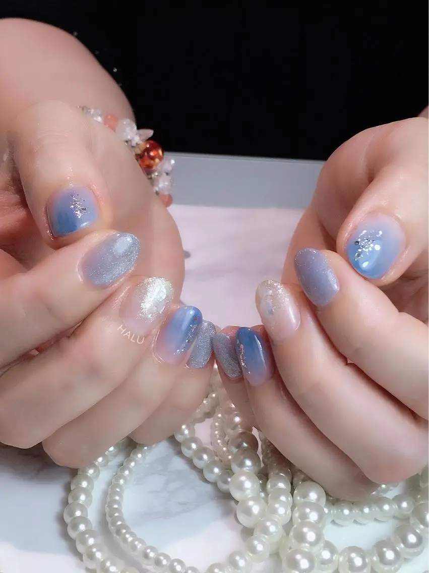 ネイル ブルー HALU ハルのネイルデザイン
