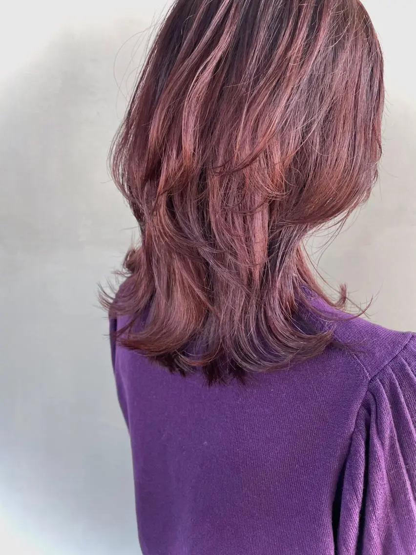 ミディアム カラー パーマ 💖美髪矯正💖 辻未侑のヘアスタイル