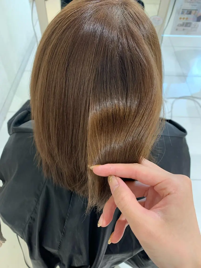 ショート 髪質改善 縮毛矯正 トリートメント 🪿透明感/艶カラー ﾜﾀﾅﾍﾞｱｵｲのヘアスタイル
