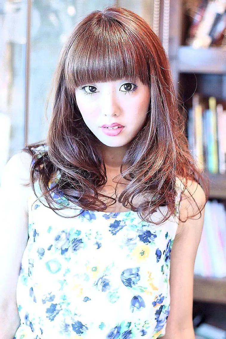 ミディアム カラー パーマ 透明感カラー 小顔カット カット 縮毛矯正 トリートメント ヘッドスパ ✨hair make flencia✂️✨のヘアスタイル