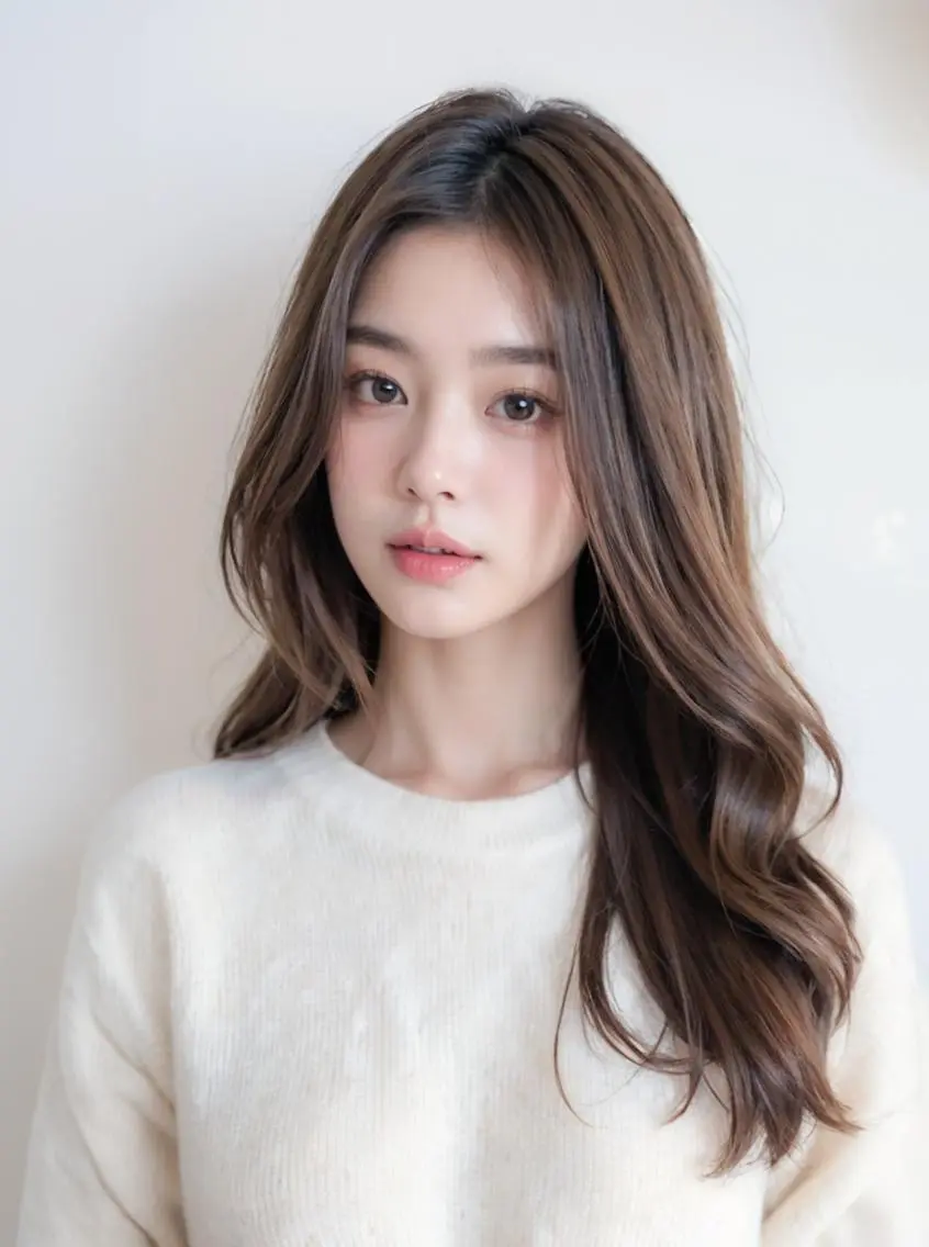 ロング 韓国風ヘア ワンホンヘア 小山田 彩美のヘアスタイル