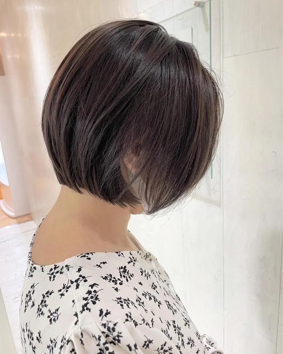 ショート カラー アッシュ ブラウンカラー 透明感カラー ナチュラルブラウン ボブ カット ヘアカラー トリートメント 河合秀明/ショート /ボブ/レイヤーのヘアスタイル