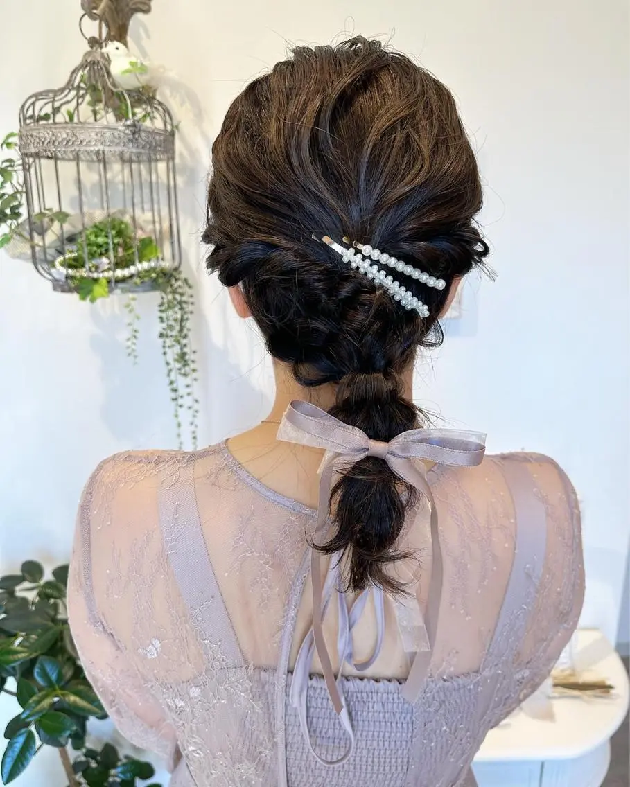 セミロング ヘアセット 荒木 ひろかのヘアスタイル