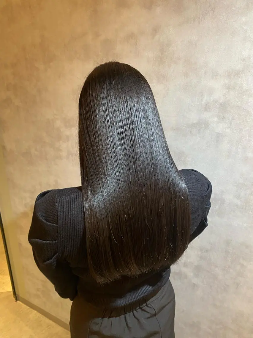 ロング アッシュ アッシュグレー アッシュグレージュ トリートメント 【髪質改善】カラー 韓国ヘア🎀RISAのヘアスタイル