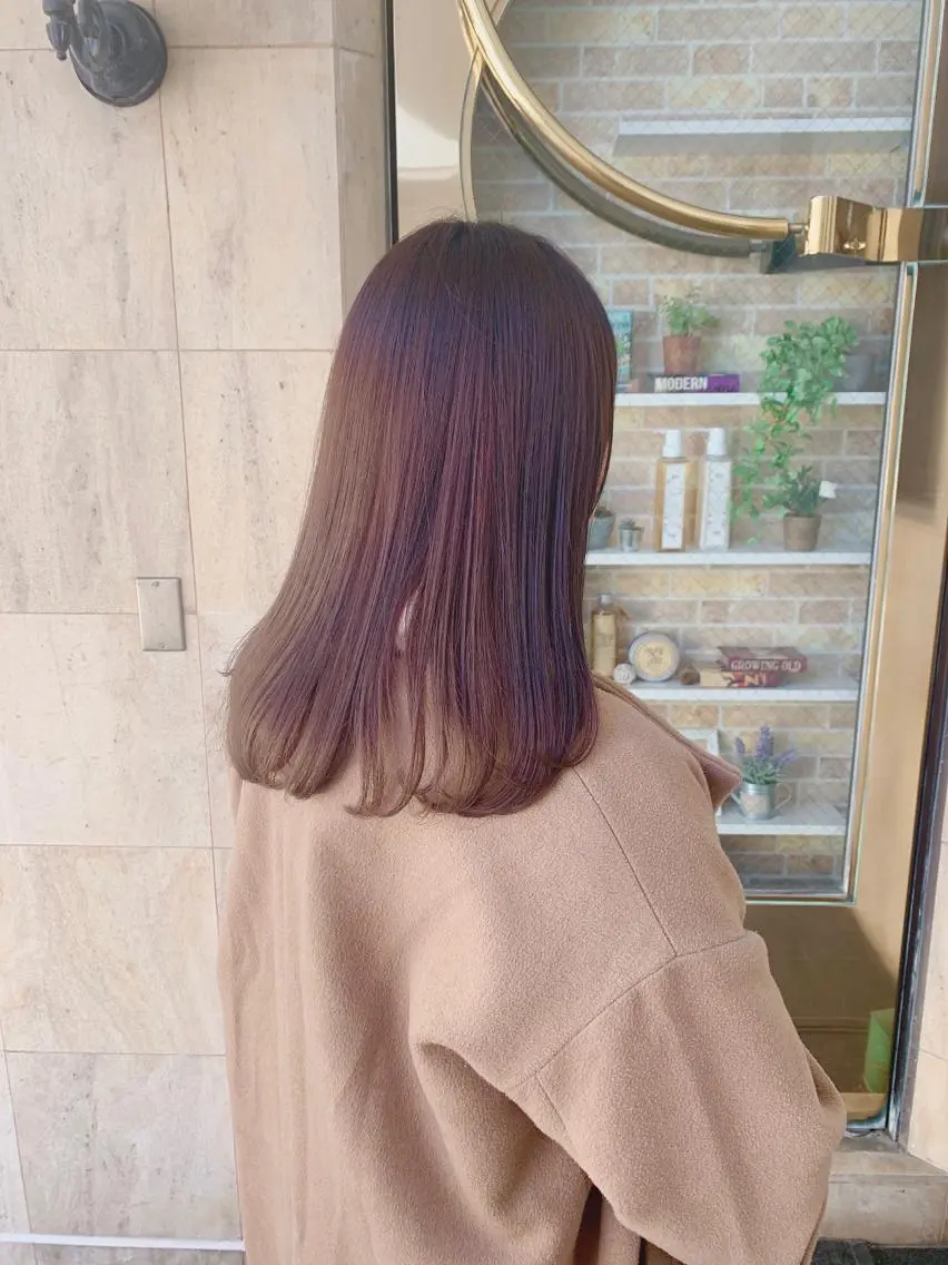 セミロング アッシュ カット ヘアカラー トリートメント 高橋 一矢のヘアスタイル