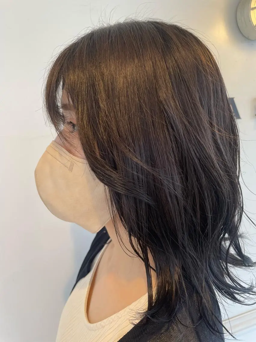 ミディアム カラー ヘアカラー SARA古賀店 かすみ🐬🩵のヘアスタイル