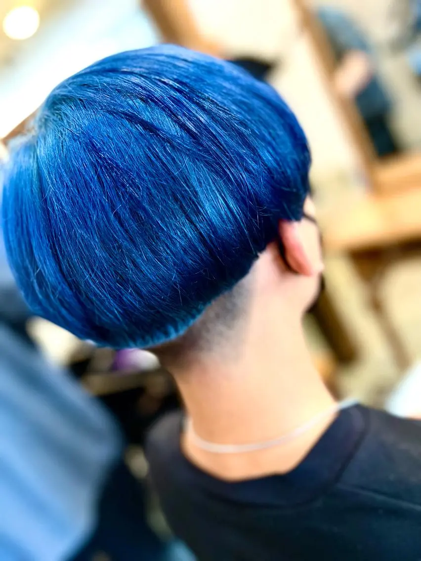ショート カラー ブリーチ ブルーカラー カット ヘアカラー Style Tのヘアスタイル