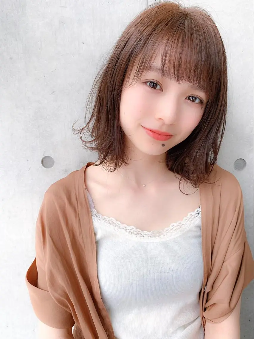 ミディアム カラー ブリーチなし暖色 💗AKARI💗のヘアスタイル