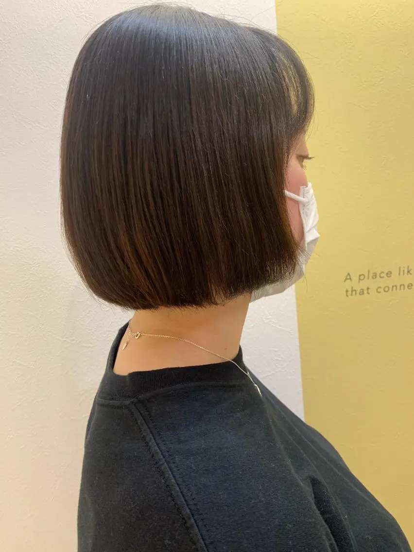 ショート パーマ ボブ ストレートパーマ カット 縮毛矯正 トリートメント hubhair レイヤー/透明感のヘアスタイル