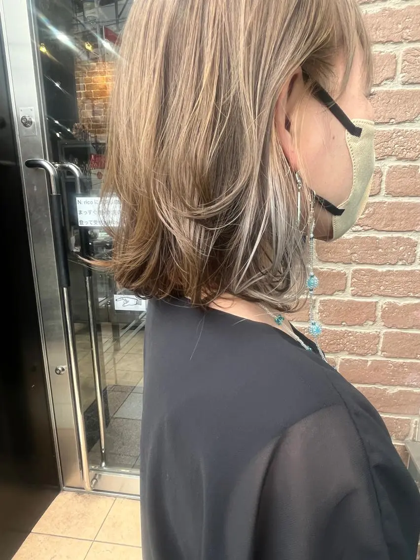 ミディアム カラー パーマ ヘアアレンジ メンズ キッズ ネイル マツエク・マツパ アイブロウ メンズブリーチ メンズハイライト メンズインナーカラー メンズ韓国風 ブリーチ 久木原 ゆりのヘアスタイル