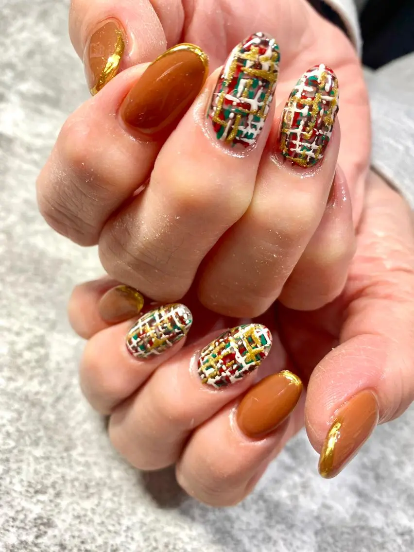 ネイル ツイードネイル ハンドネイル ★Rinail... .のネイルデザイン