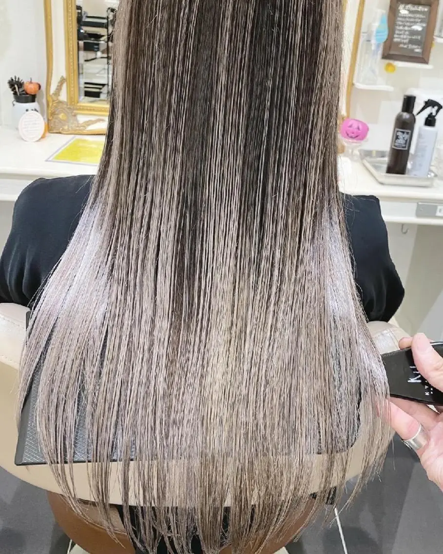 ロング カラー 髪質改善 カット ヘアカラー トリートメント ＡＳＨ大宮/ブリーチ 髪質改善/カラーのヘアスタイル