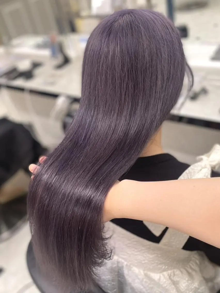 カラー ロング ラベンダー/ピンク 💜🌷原宿のヘアスタイル