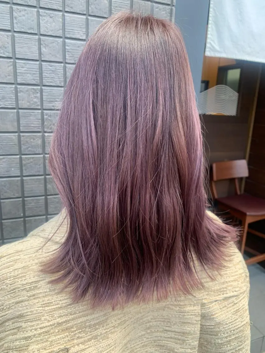 ミディアム カラー ベージュカラー ラベンダーカラー ラベンダーベージュ ピンクカラー ピンクラベンダー hubhair レイヤー/透明感のヘアスタイル