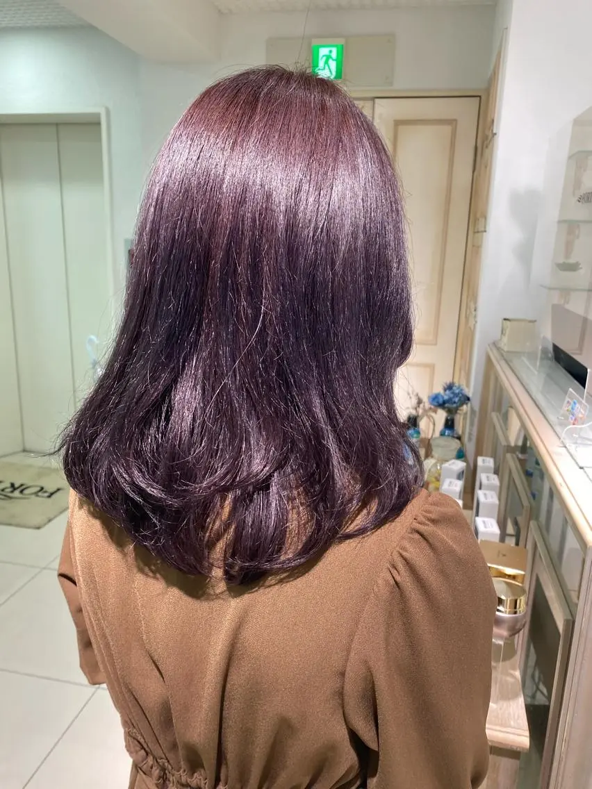 セミロング カラー ヘアアレンジ 透明感カラー 古山 結季🌙🖤のヘアスタイル
