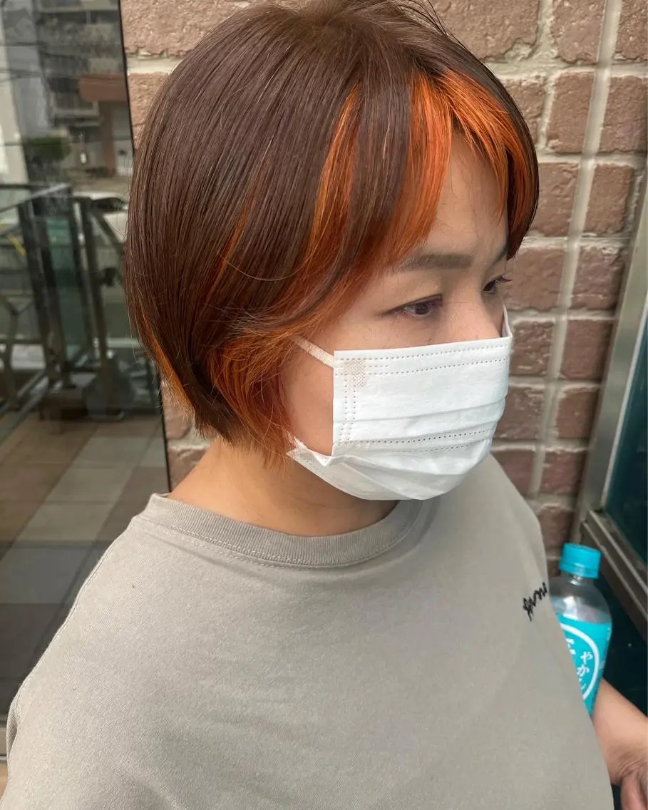 ミディアム カラー パーマ ヘアアレンジ メンズ キッズ ネイル マツエク・マツパ アイブロウ ミディアムパーマ メンズパーマ ブラウンカラー ケアカラー 透明感カラー 久木原 ゆりのヘアスタイル