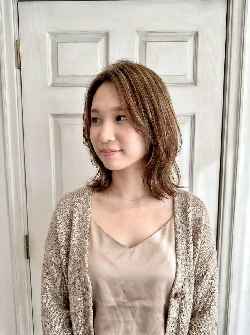 ミディアム ボブ くびれヘア 顔周りカット 髪質改善 韓国風ヘア Aroma hair 🌙tanakaのヘアスタイル