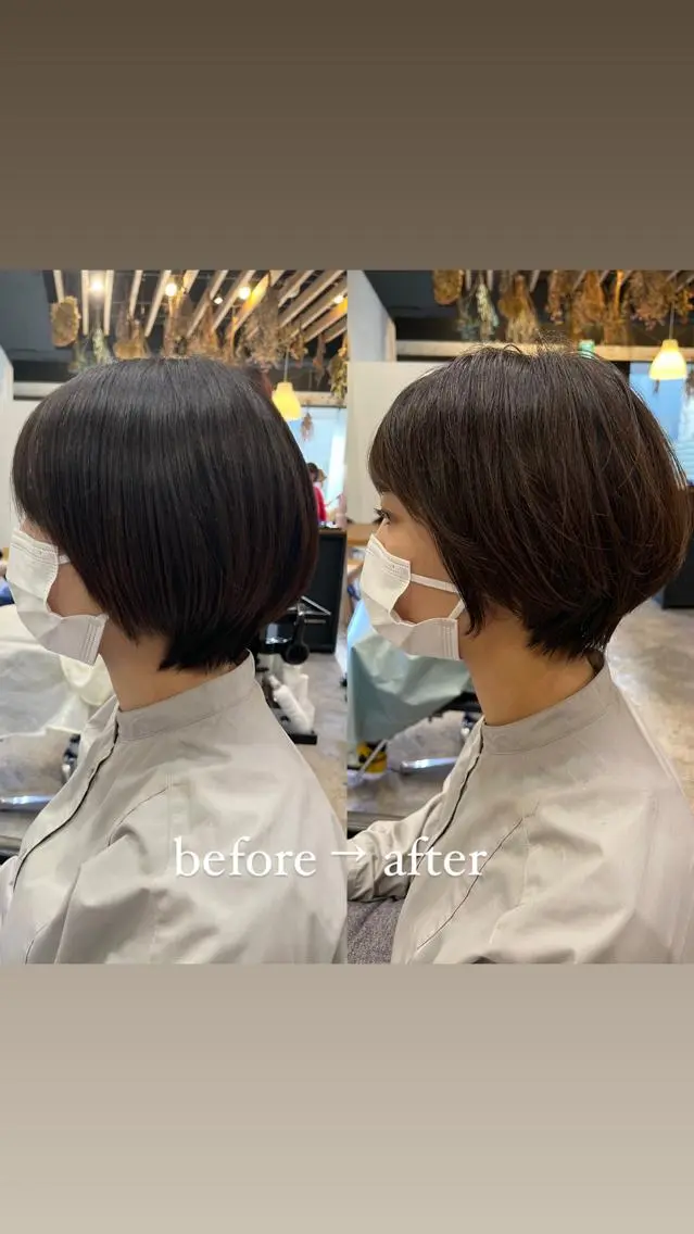 ショート カラー 骨格診断🍃ショート /ショートボブ✨岡元のヘアスタイル
