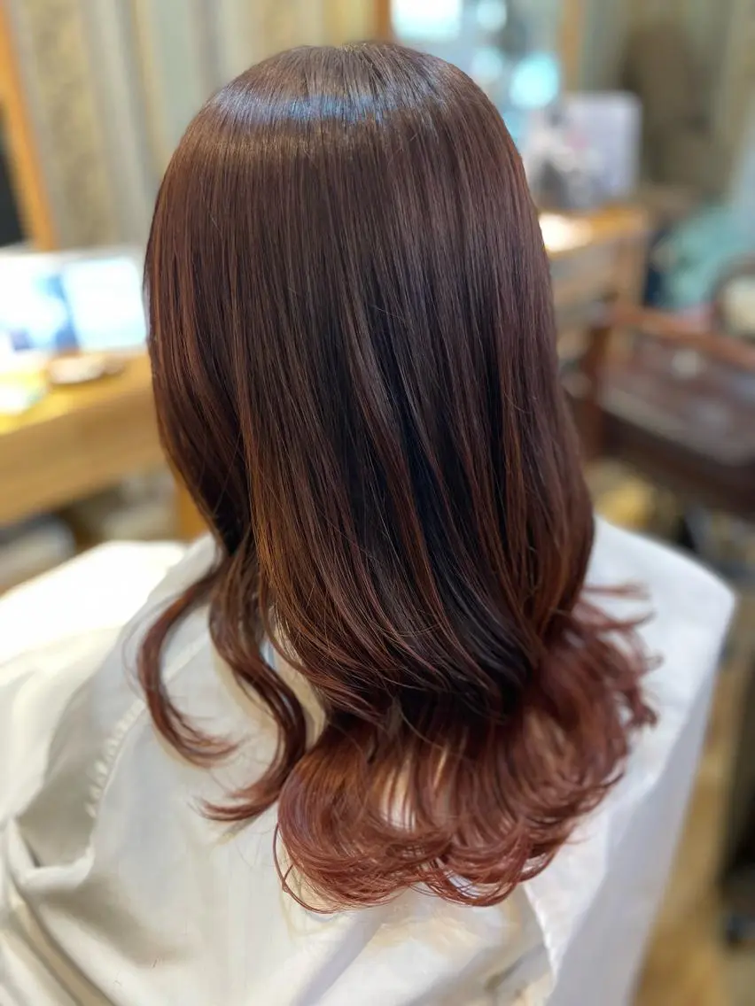 ロング ヘアカラー トリートメント 佐藤 美幸のヘアスタイル