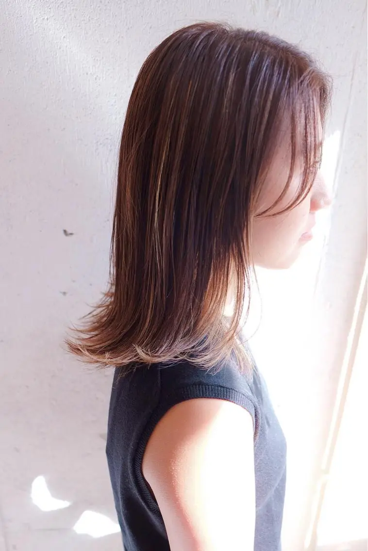 ミディアム カラー ハイライトカラー ハイライト シノザキ/薬院/ボブ /ショート/髪質改善のヘアスタイル