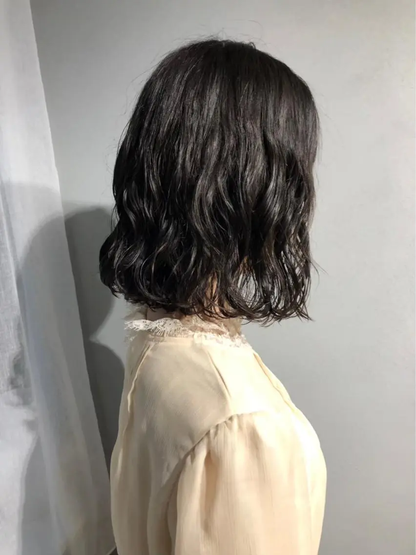 カラー パーマ ボブパーマコテ巻き風 パーマNo1深江秀平のヘアスタイル