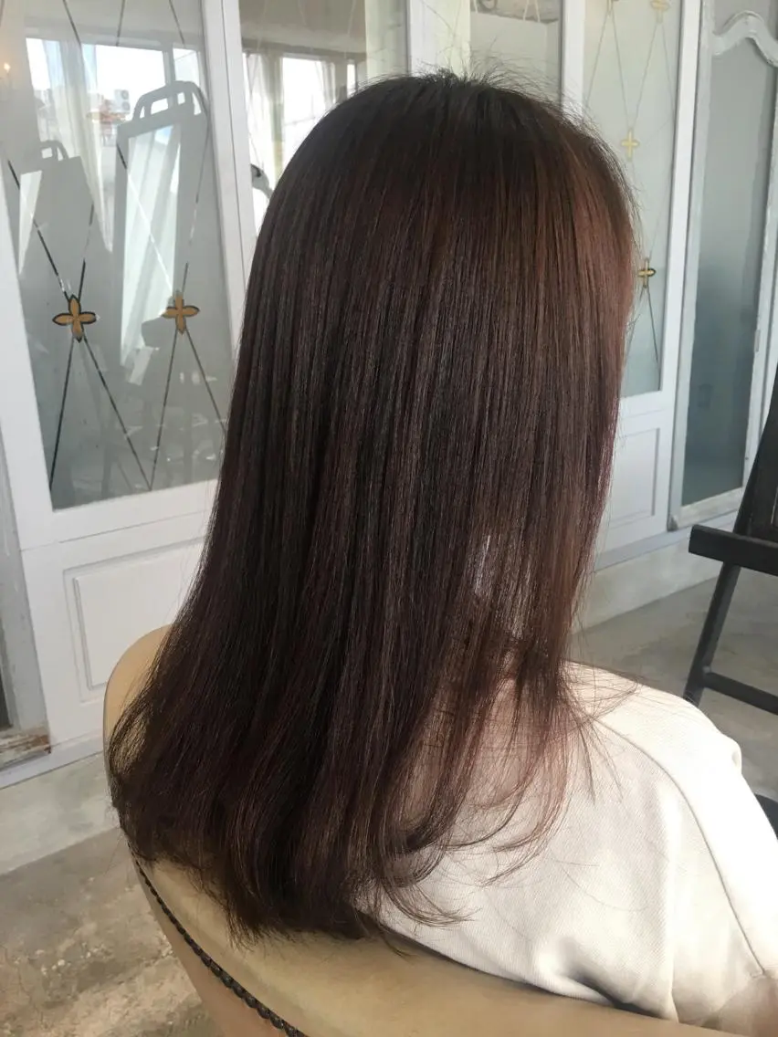 セミロング 髪質改善 カット 縮毛矯正 トリートメント 妙見 知洋のヘアスタイル