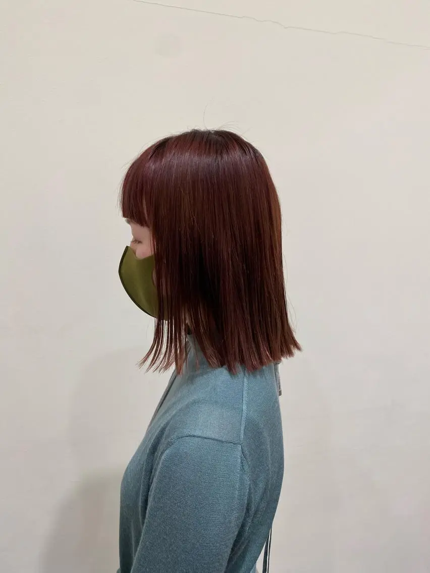 ミディアム カラー ブラウンカラー ローズカラー ローズブラウン ヘアカラー トリートメント 美容室 LOAのヘアスタイル