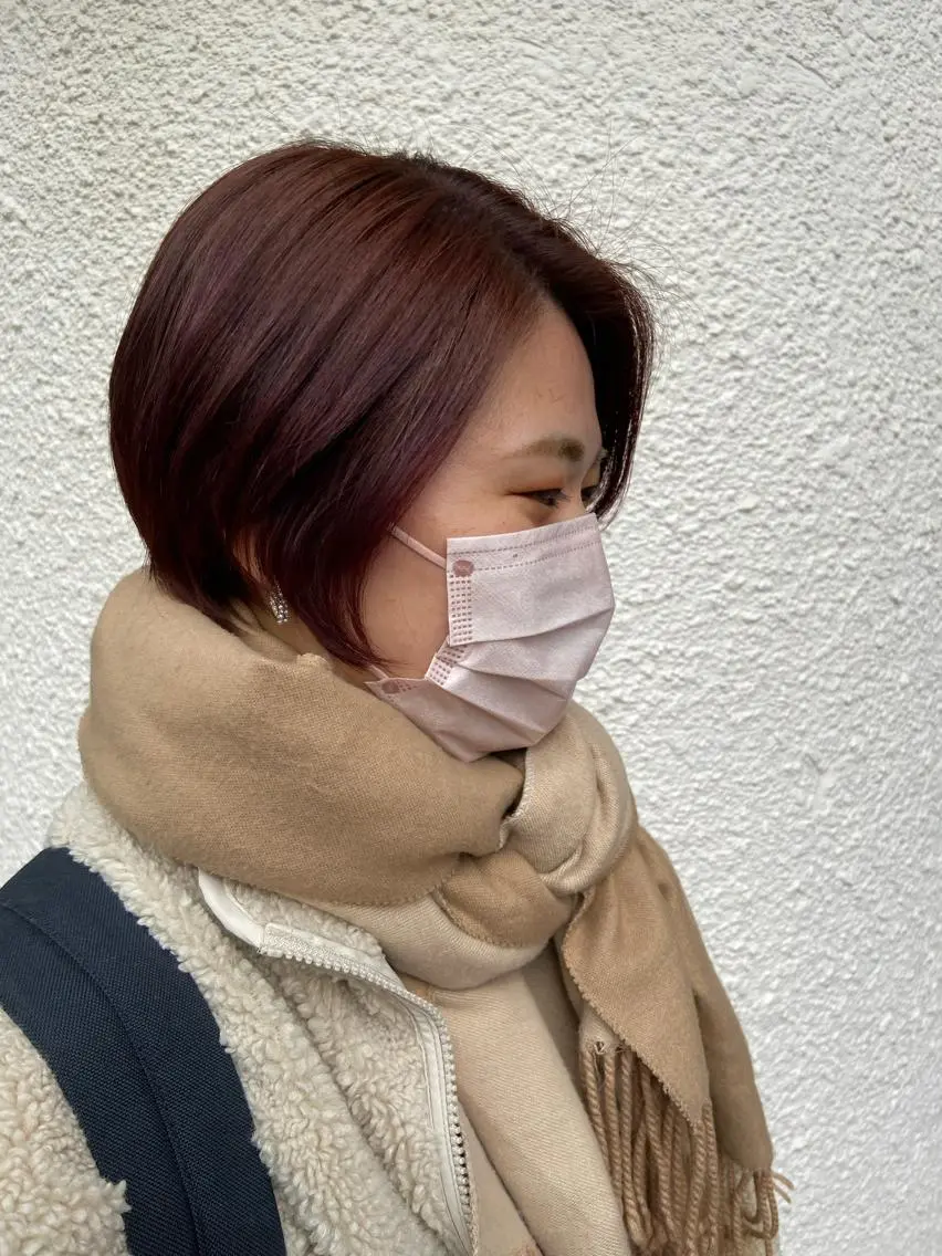 ショート カラー ブリーチ ブリーチなしカラー ピンクカラー 髪質改善・ボブ・ ショート 丸毛一輝のヘアスタイル