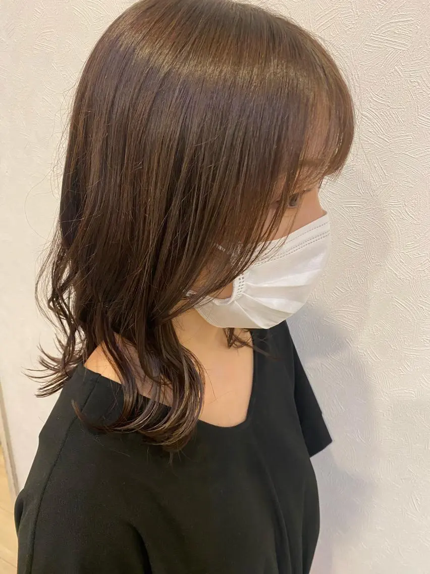 ミディアム 顔まわりレイヤー 顔周りカット レイヤーカット 🌷奥村 美由紀🌷のヘアスタイル
