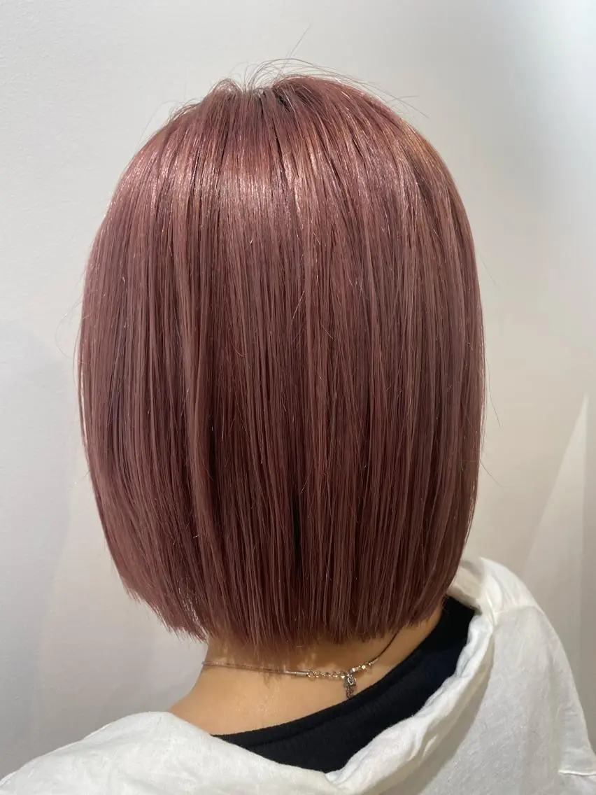 カラー ピンクカラー デザインカラーウルフ 宙也のヘアスタイル