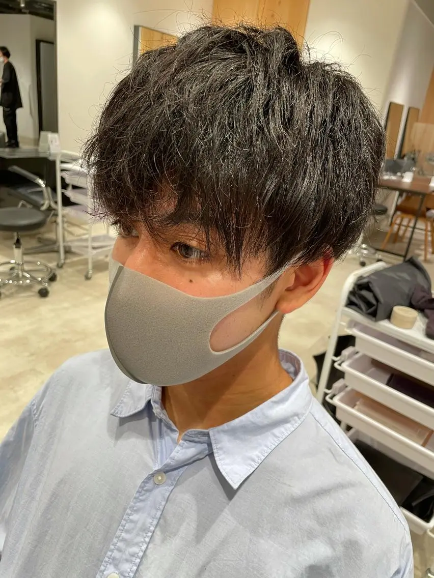 ショート カラー パーマ ヘアアレンジ メンズ パーソナルカラー合わ せたカラー🤍なつみのヘアスタイル