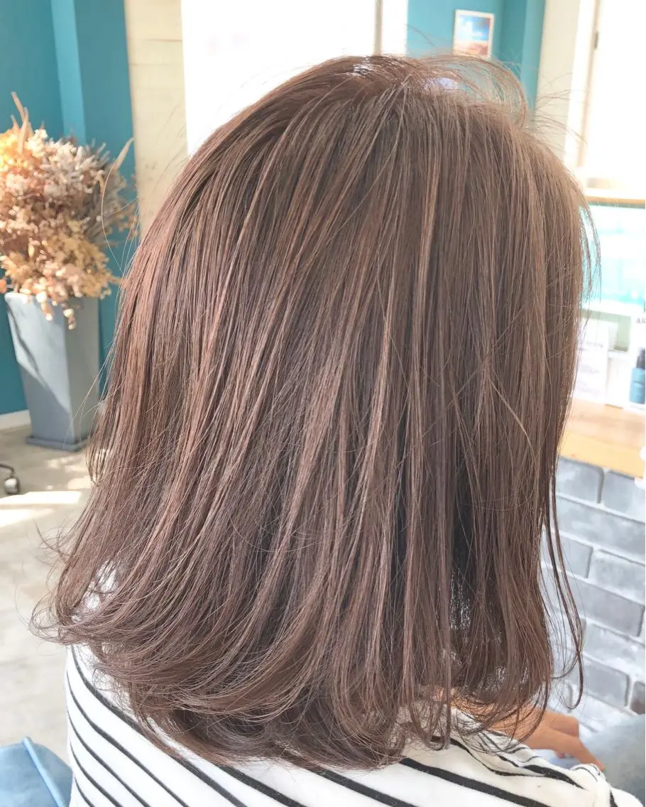 ミディアム カラー ベージュカラー ピンクカラー ピンクベージュ カット ヘアカラー トリートメント Lee (李 勇喜)のヘアスタイル
