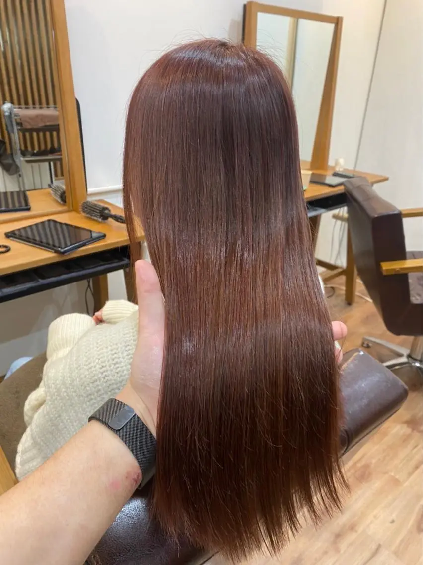 ミディアム カラー 髪質改善&縮毛矯正 カット/soyaのヘアスタイル