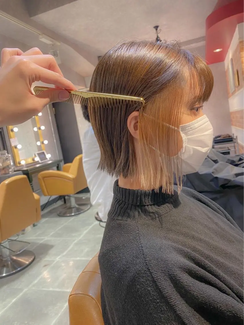 ショート カラー ベージュカラー カット ヘアカラー トリートメント ♥️ブリーチ/ボブ/ レイヤー♥️maiのヘアスタイル
